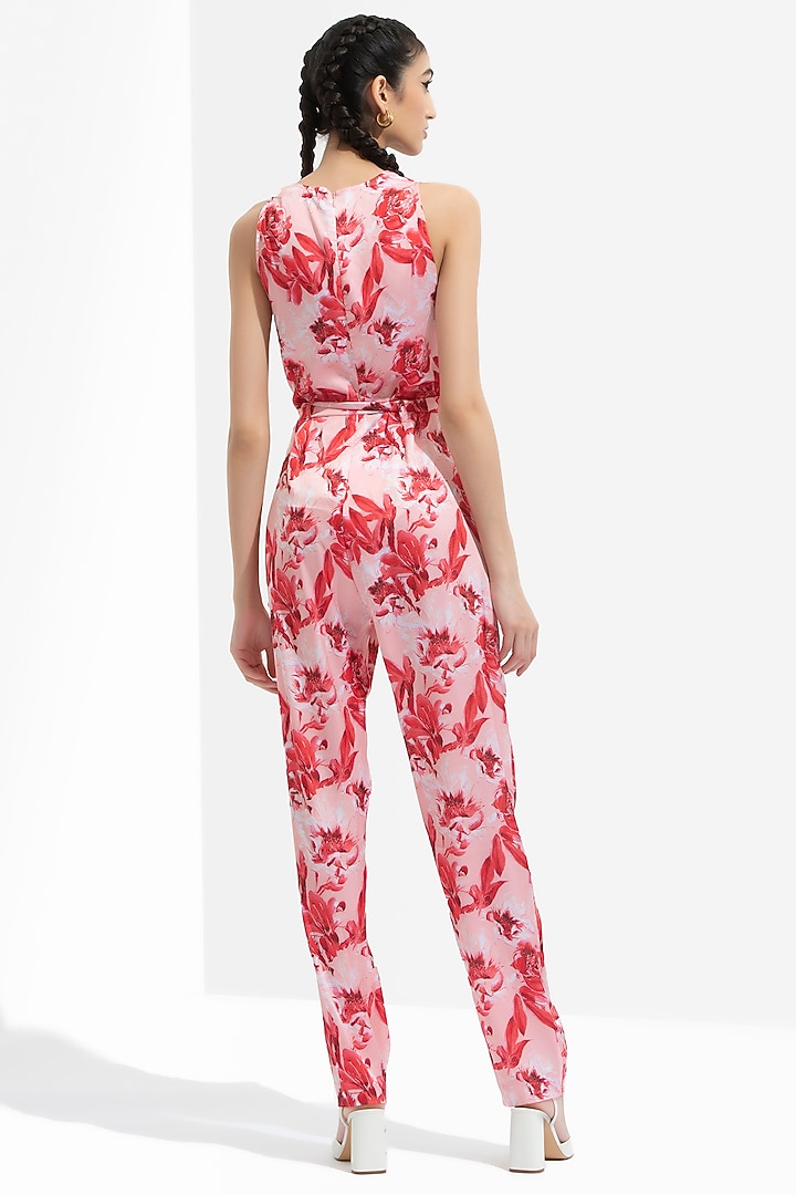 Light Rose Printed Jumpsuit by Mandira Wirk - Resort at Pernia's Pop Up Shop