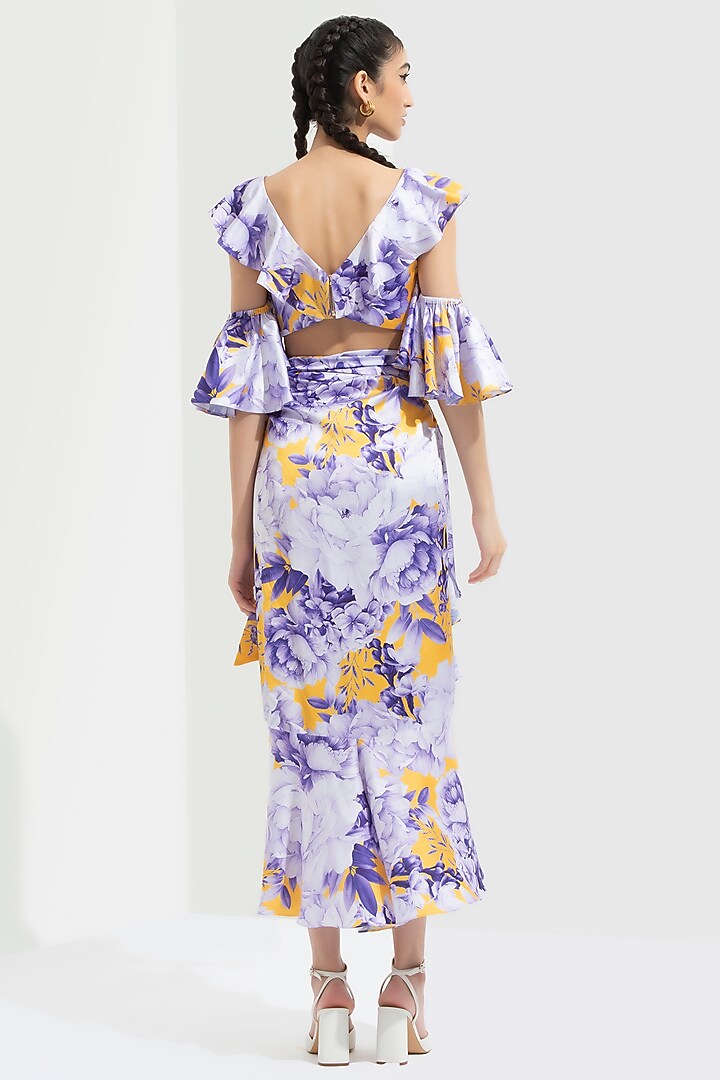Multi Colored Printed Wrap Skirt Set by Mandira Wirk - Resort at Pernia's Pop Up Shop