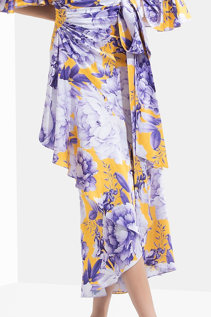 Multi Colored Printed Wrap Skirt Set by Mandira Wirk - Resort at Pernia's Pop Up Shop