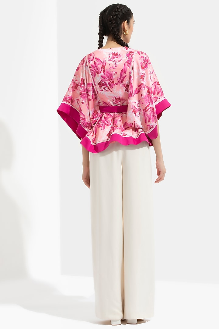 Hot Pink & Ivory Satin Pant Set by Mandira Wirk - Resort at Pernia's Pop Up Shop