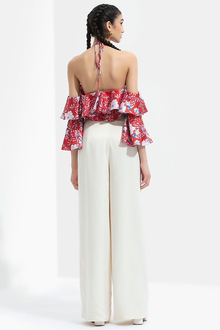Electric Red & Ivory Pant Set by Mandira Wirk - Resort at Pernia's Pop Up Shop