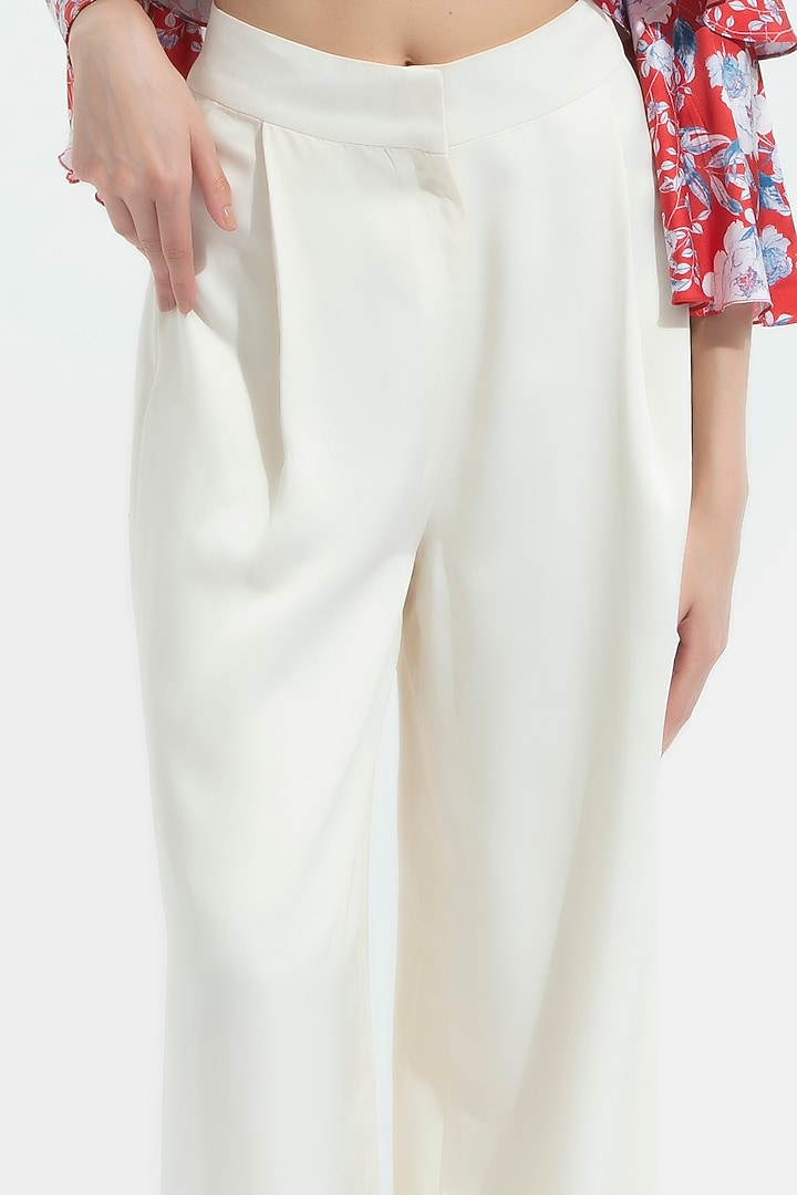 Electric Red & Ivory Pant Set by Mandira Wirk - Resort at Pernia's Pop Up Shop