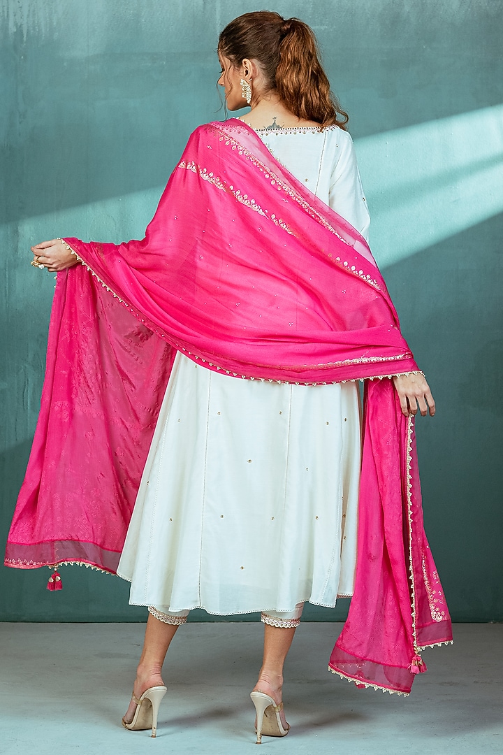 Ivory Embroidered Kurta Set by Mandira Wirk - Indian at Pernia's Pop Up Shop