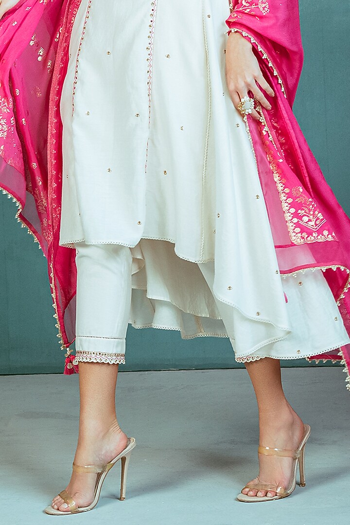 Ivory Embroidered Kurta Set by Mandira Wirk - Indian at Pernia's Pop Up Shop