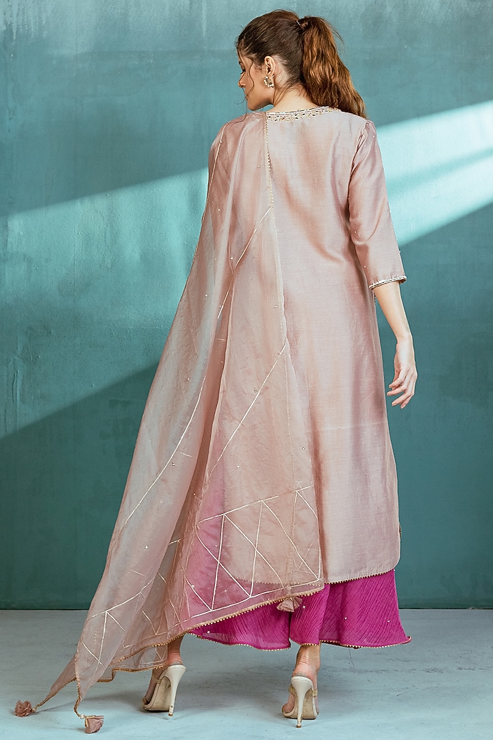 Purple Embroidered Wedding Sharara Set by Mandira Wirk - Indian at Pernia's Pop Up Shop