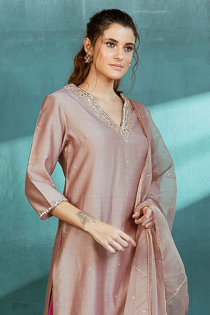 Purple Embroidered Wedding Sharara Set by Mandira Wirk - Indian at Pernia's Pop Up Shop