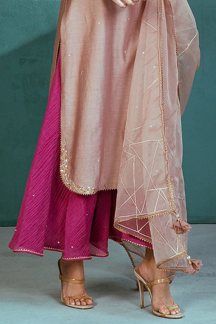Purple Embroidered Wedding Sharara Set by Mandira Wirk - Indian at Pernia's Pop Up Shop