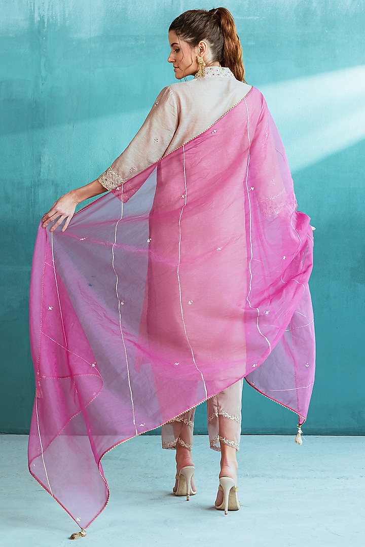 Rosy Brown Embroidered Kurta Set by Mandira Wirk - Indian at Pernia's Pop Up Shop