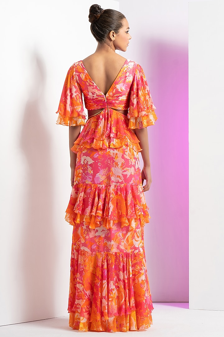 Pink Chiffon Cocktail Dress by Mandira Wirk - Resort at Pernia's Pop Up Shop