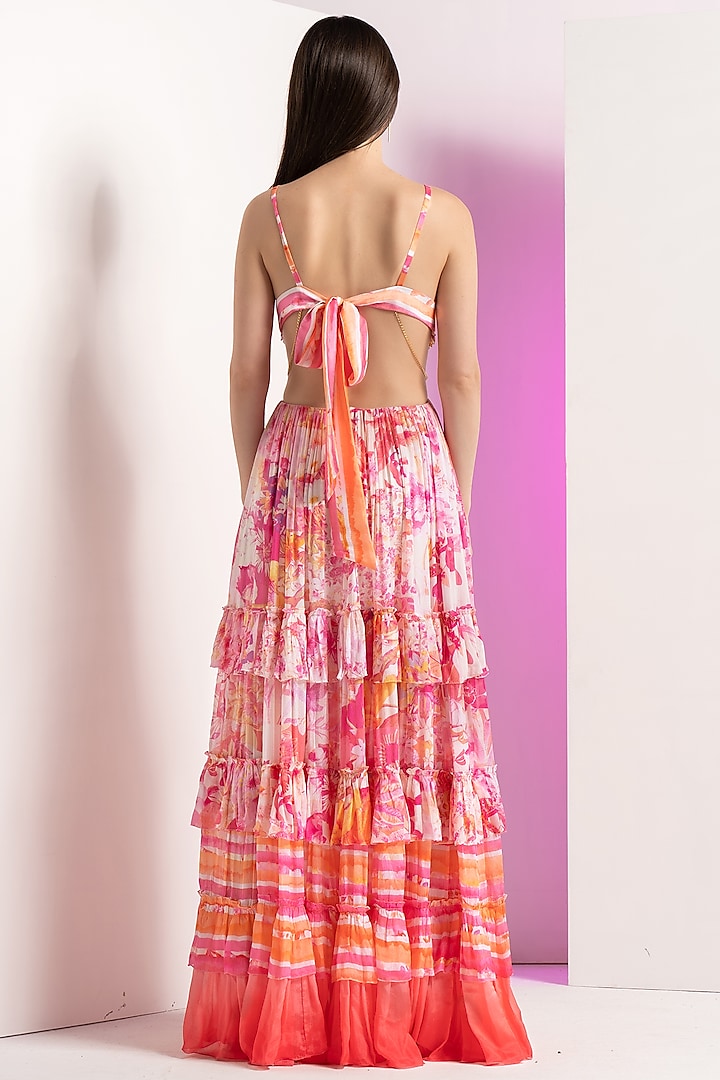 Pink Chiffon Cocktail Dress by Mandira Wirk - Resort at Pernia's Pop Up Shop
