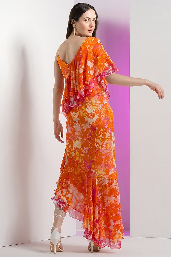 Saffron Chiffon Asymmetric Vacation Dress by Mandira Wirk - Resort at Pernia's Pop Up Shop