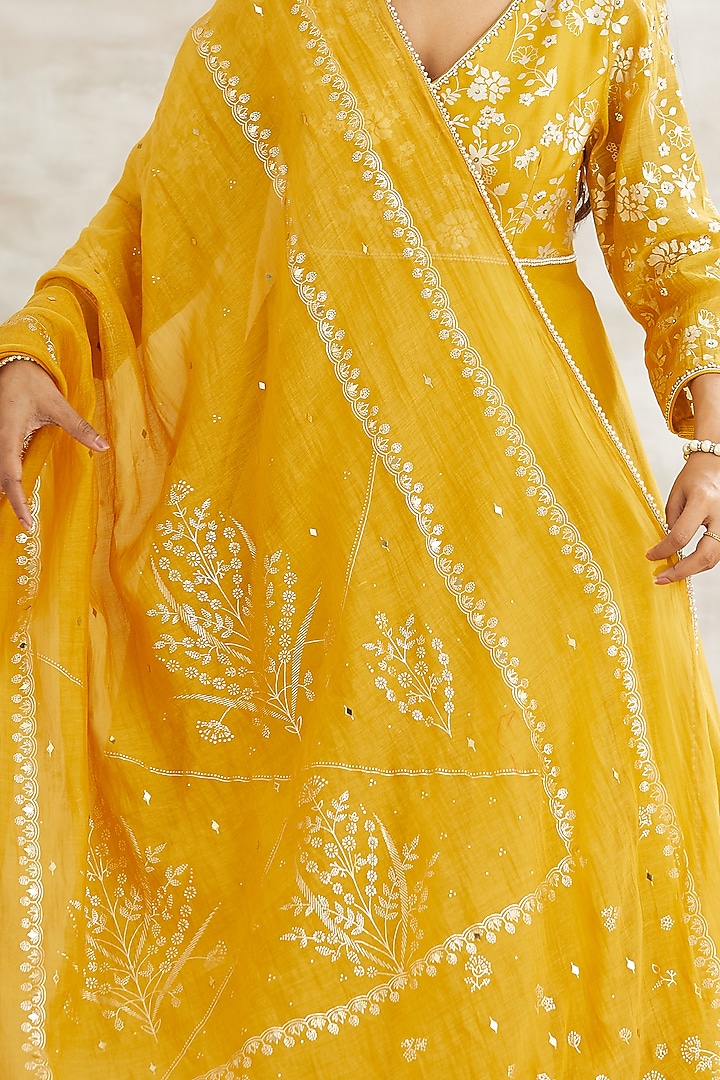 Mustard Sequins Embroidered Wedding Sharara Set by Mandira Wirk - Indian at Pernia's Pop Up Shop