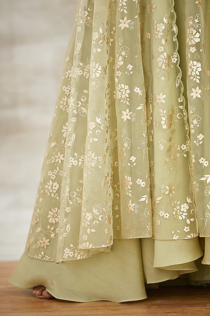 Jade Green Embroidered Jacket Set by Mandira Wirk - Indian at Pernia's Pop Up Shop