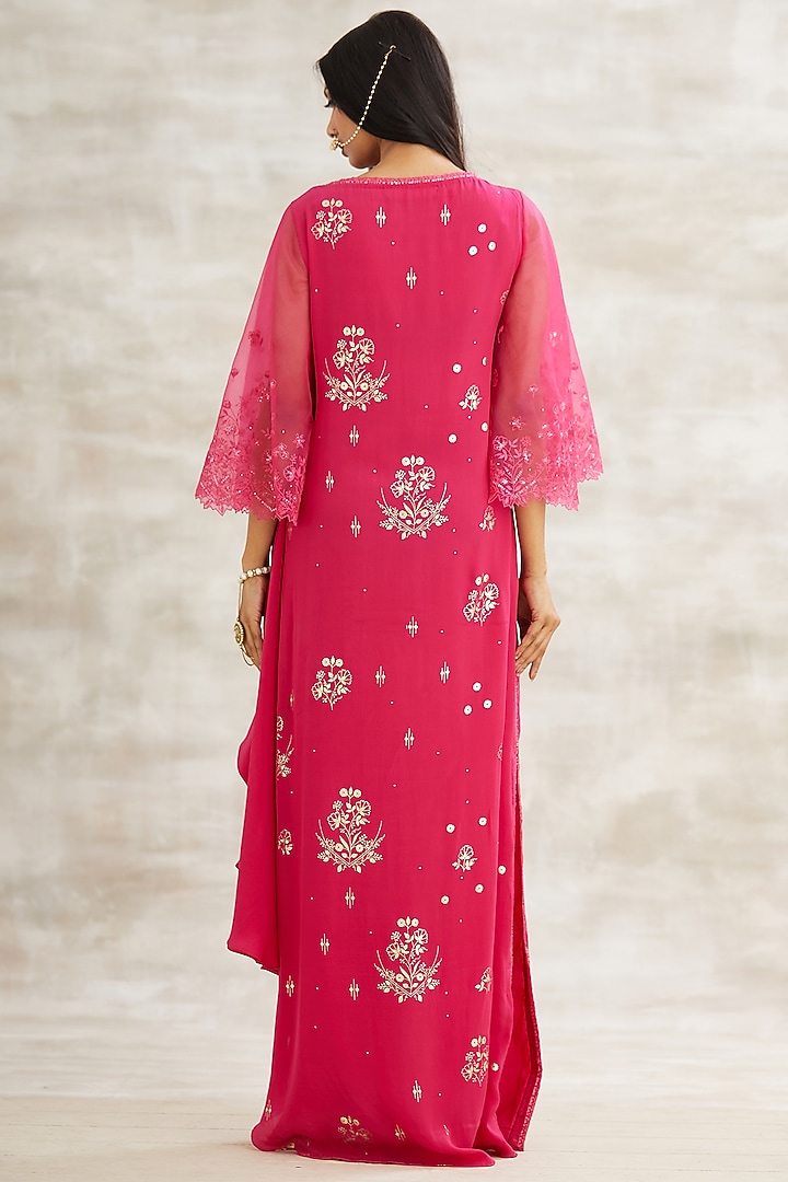 Fuchsia Flared Maxi Dress by Mandira Wirk - Indian at Pernia's Pop Up Shop