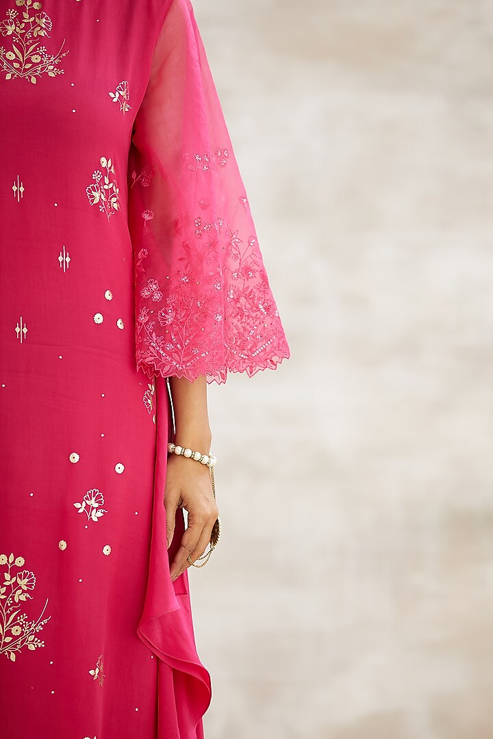 Fuchsia Flared Maxi Dress by Mandira Wirk - Indian at Pernia's Pop Up Shop
