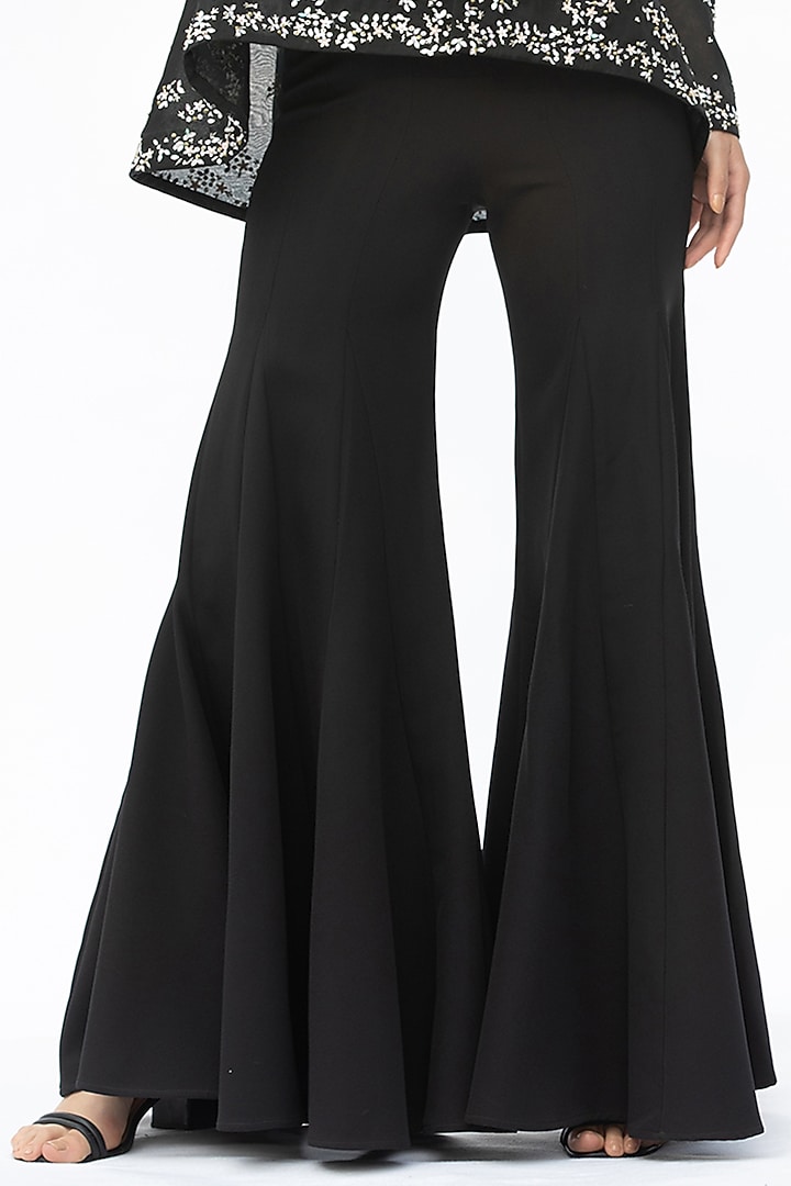 Black Embroidered Jacket Set by Mandira Wirk - Indian at Pernia's Pop Up Shop