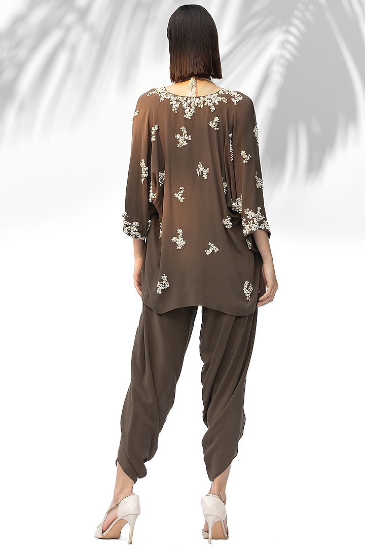 Moss Green Crepe Dhoti Set by Mandira Wirk - Indian at Pernia's Pop Up Shop