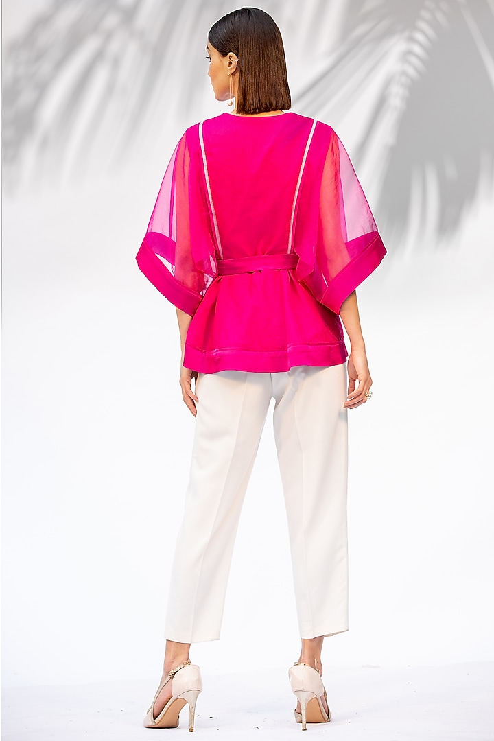 Ivory Crepe Cigarette Pant Set by Mandira Wirk - Indian at Pernia's Pop Up Shop