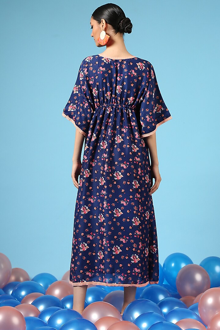 Blue Cotton Silk Kimono Summer Dress by Marche at Pernia's Pop Up Shop