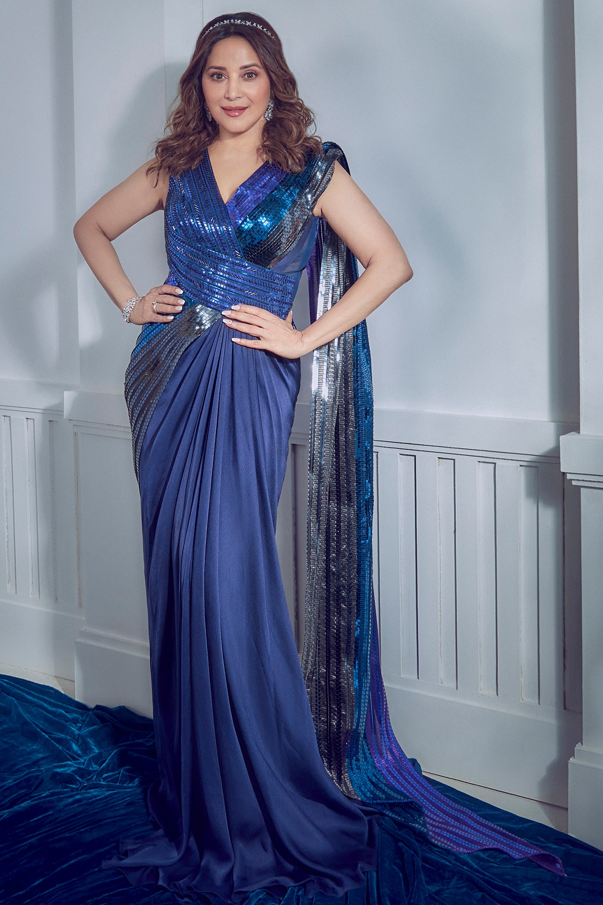 Buy Teal Blue Ready To Wear Saree online-Karagiri – Karagiri Global