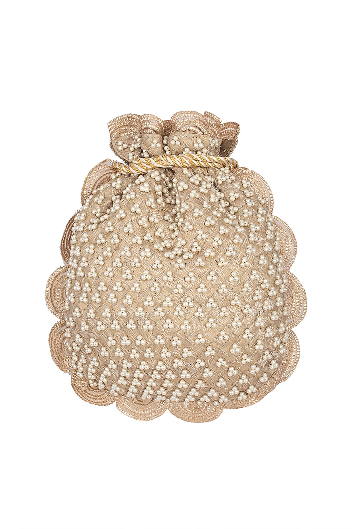 Gold Embroidered Batwa Potli by Malaga at Pernia's Pop Up Shop