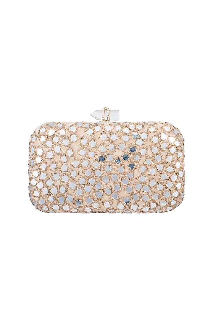 Brown Embroidered Velvet Rectangular Clutch by Malaga at Pernia's Pop Up Shop