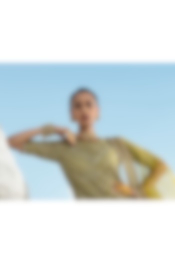 Gold Finish Green Kundan Polki Bangles (Set Of 2) by Maisara Jewelry at Pernia's Pop Up Shop