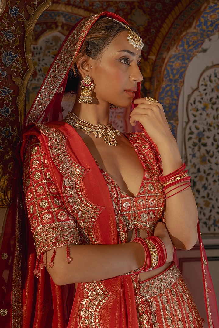 Gold Finish Green Beaded Jhumka Earrings by Maisara Jewelry at Pernia's Pop Up Shop