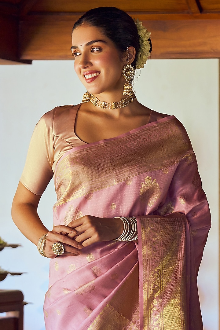 Gold Finish Jadau Kundan Polki Jhumka Earrings by Maisara Jewelry at Pernia's Pop Up Shop