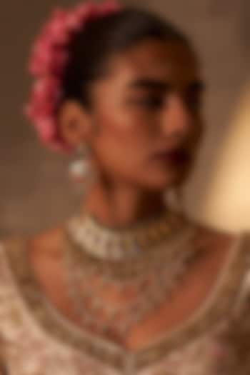 Gold Finish Multi-Colored Kundan Polki Dangler Earrings by Maisara Jewelry at Pernia's Pop Up Shop