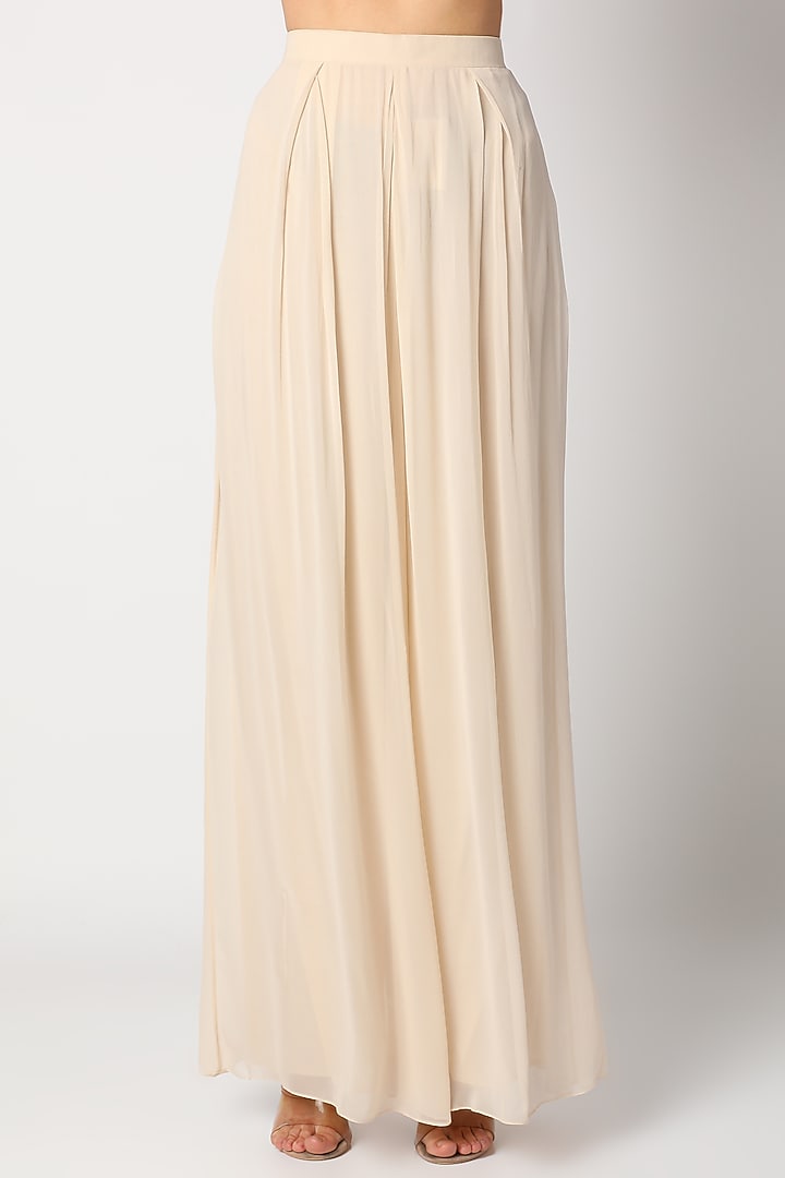 Pink & Ivory Embroidered Pant Set by Maison Blu at Pernia's Pop Up Shop