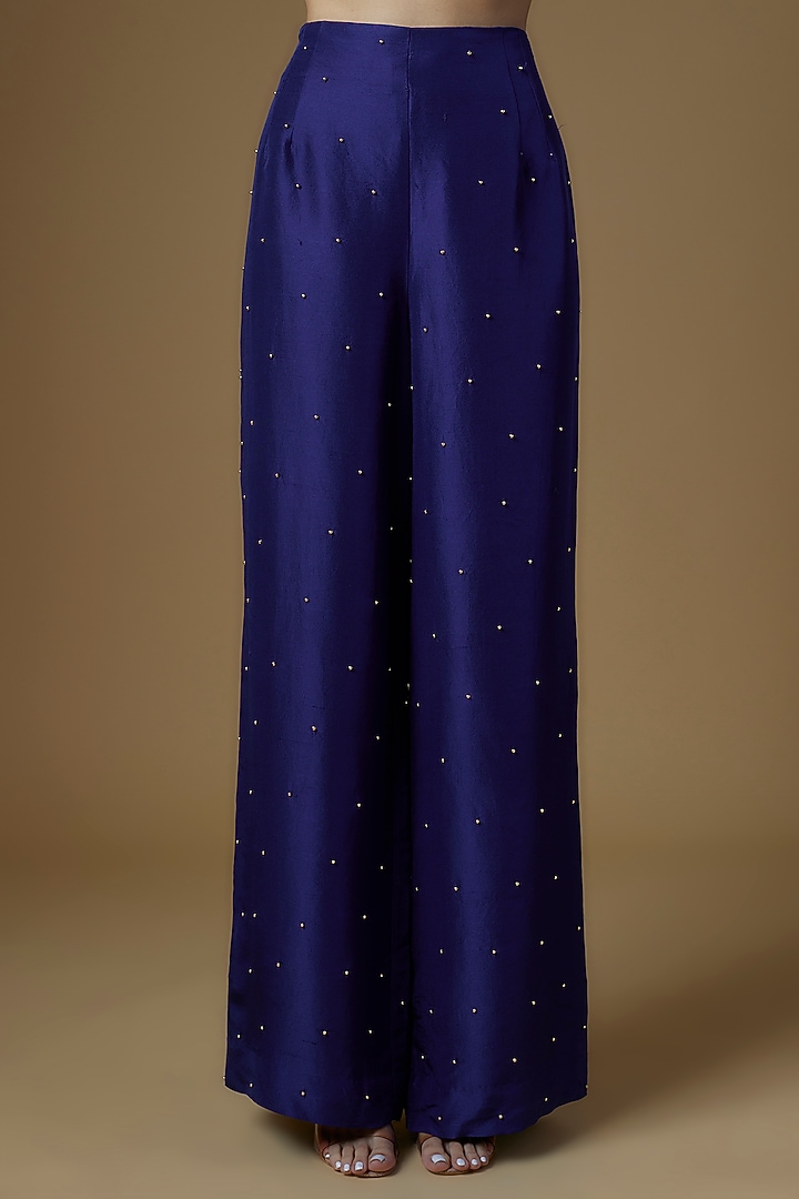 Electric Blue Dupion Silk Co-Ord Set by Maison Blu at Pernia's Pop Up Shop