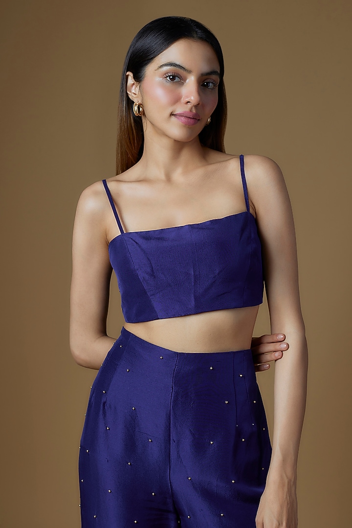 Electric Blue Dupion Silk Co-Ord Set by Maison Blu at Pernia's Pop Up Shop