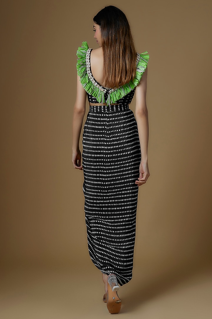 Black Crepe Skirt Set by Maison Blu at Pernia's Pop Up Shop