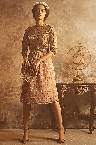 Multi-Colored Hand Embroidered Dress by Rocky Star