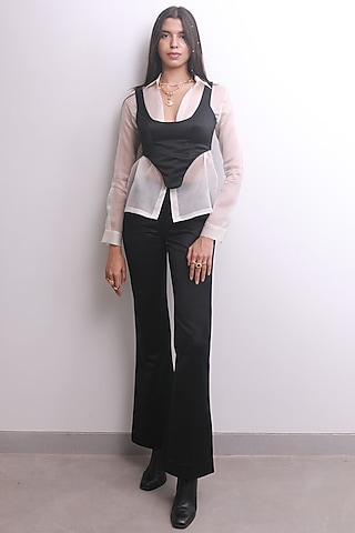 Black Satin Corset by Maison 9002