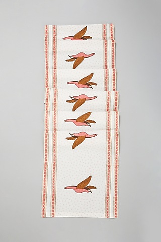 Pink Hand Block Printed Table Runners by Marabu