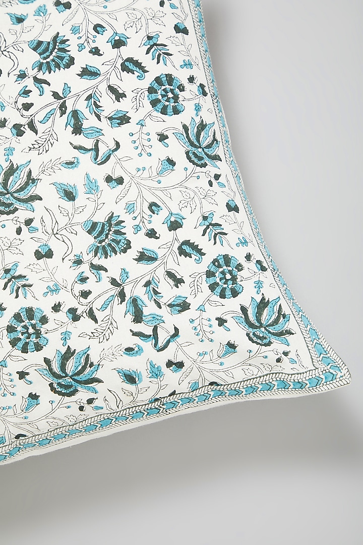 Dark Blue Block Printed Cushion Cover by Marabu at Pernia's Pop Up Shop