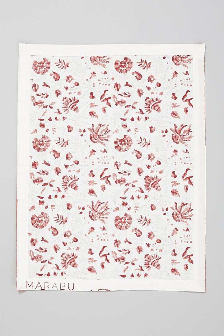 Pink Hand Block Printed Table Mats (Set of 6) by Marabu at Pernia's Pop Up Shop