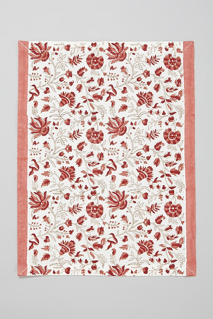 Pink Hand Block Printed Table Mats (Set of 6) by Marabu at Pernia's Pop Up Shop