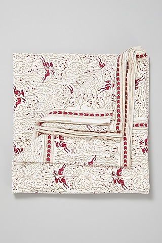 Blush Pink Block Printed Table Cloths by Marabu