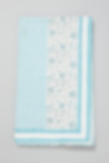 Sky Blue Block Printed Table Cloth by Marabu