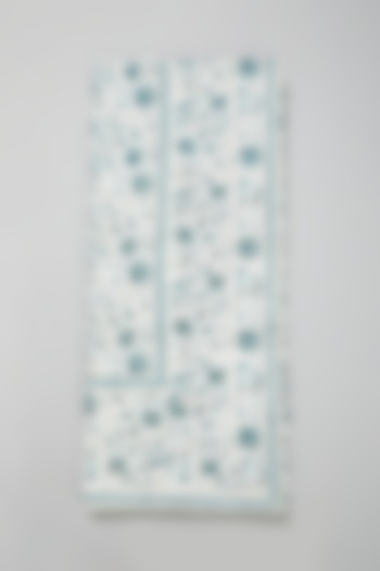 Dark Blue Block Printed Table Cloth by Marabu