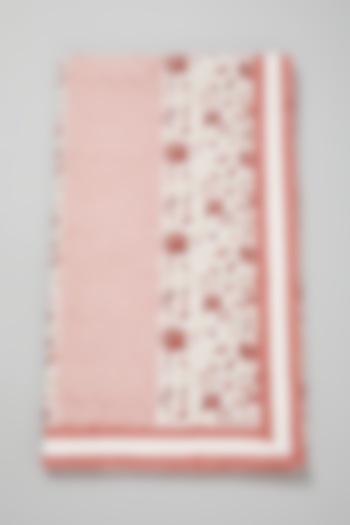 Pink Block Printed Table Cloth by Marabu