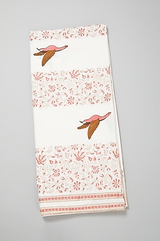 Pink Block Printed Table Cloths by Marabu