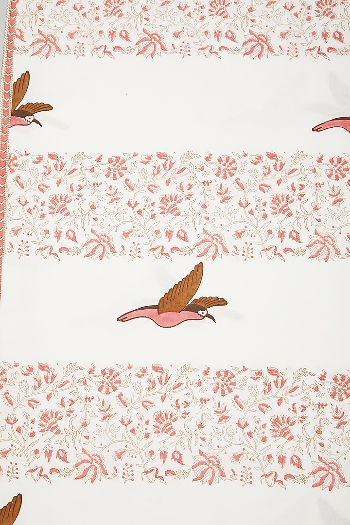 Pink Block Printed Table Cloths by Marabu at Pernia's Pop Up Shop