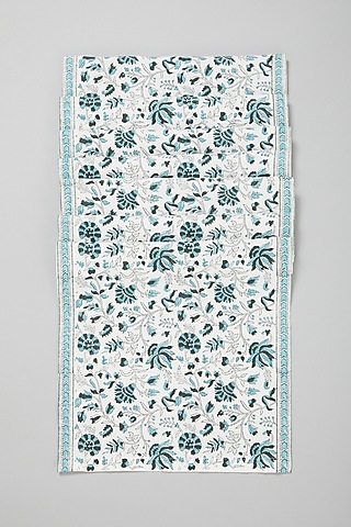 Dark Blue Block Printed Table Runners by Marabu
