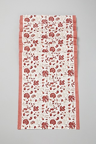 Pink Block Printed Table Runners by Marabu
