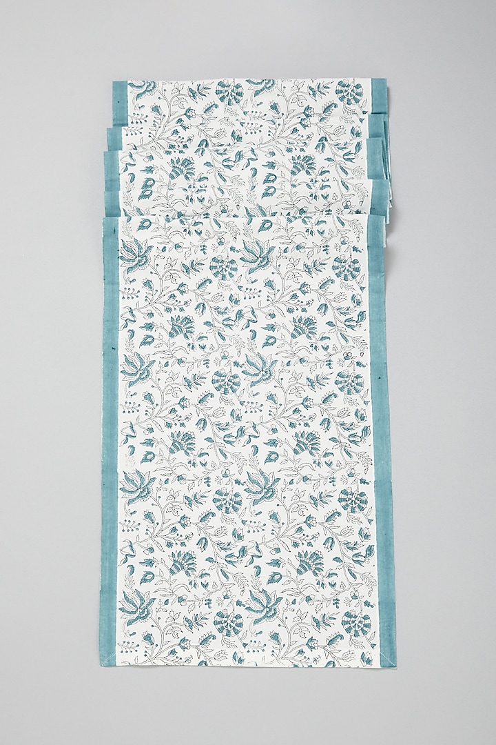 Sky Blue Block Printed Table Runners by Marabu at Pernia's Pop Up Shop
