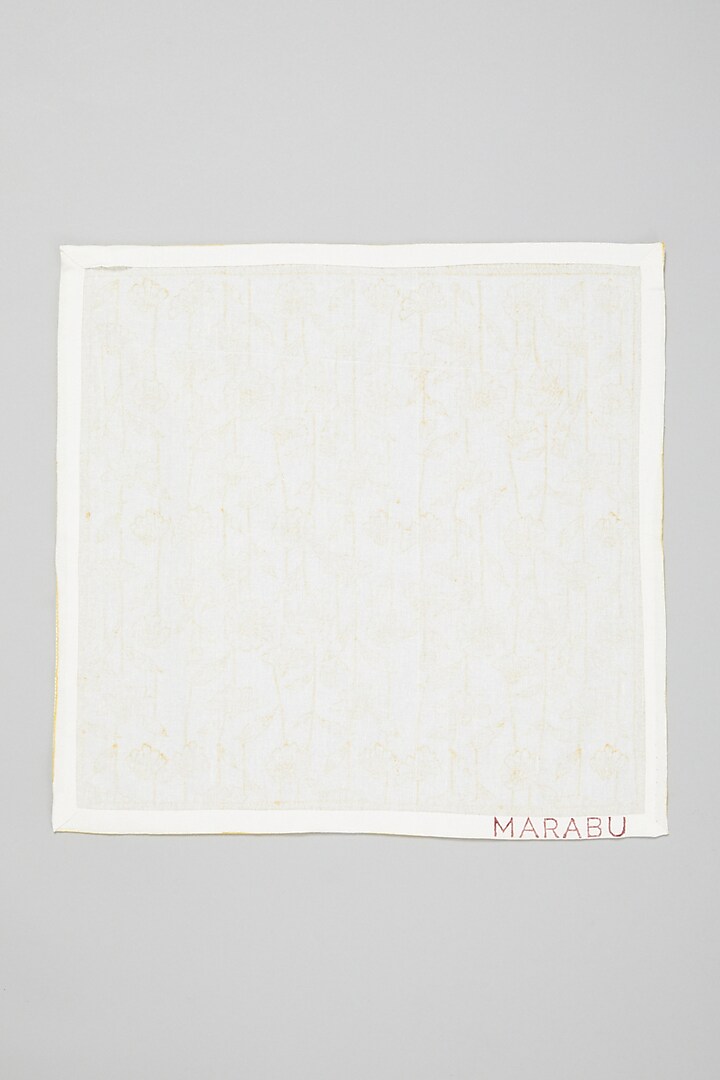 Yellow Block Printed Napkins (Set Of 6) by Marabu at Pernia's Pop Up Shop